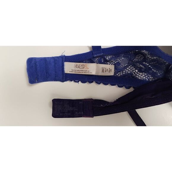 Lots Of 2 Underwire Full Support Push-Up Bras Size 36C Color Blue/Purple - Picture 10 of 10